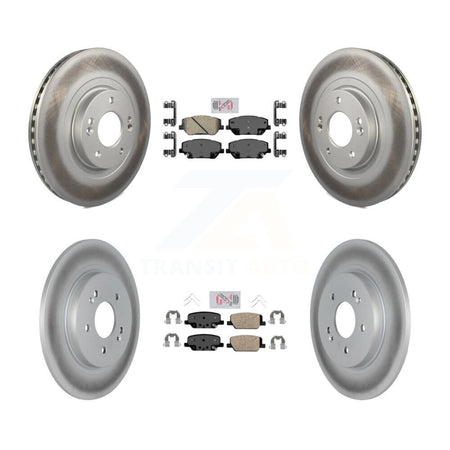 Front Rear Ceramic Pads And Coated Disc Brake Rotors Kit For 2019-2020 Hyundai Santa Fe KGA-101472