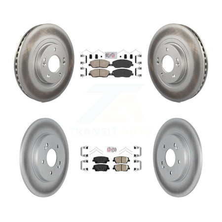 Front Rear Ceramic Pads And Coated Disc Brake Rotors Kit For Hyundai Santa Fe KGA-101473