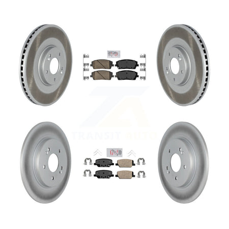 Front Rear Ceramic Pad And Coated Disc Brake Rotor Kit For Hyundai Palisade Kia Telluride KGA-101475