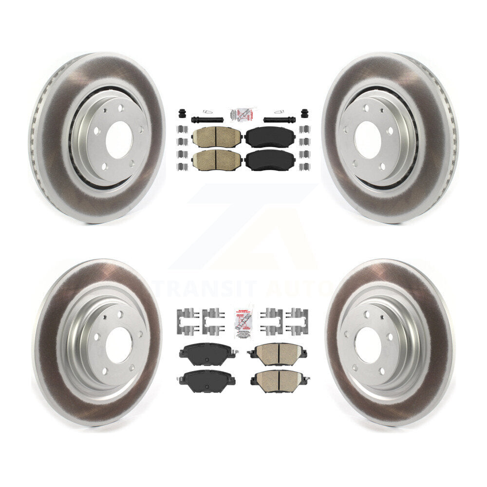 Front Rear Ceramic Pads And Coated Disc Brake Rotors Kit For 2016-2023 Mazda CX-9 KGA-101476