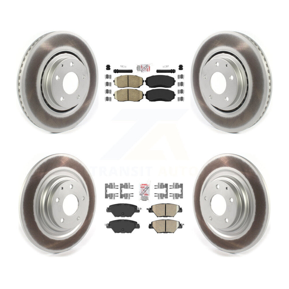Front Rear Ceramic Pads And Coated Disc Brake Rotors Kit For 2016-2023 Mazda CX-9 KGA-101476