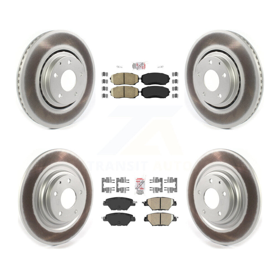 Front Rear Ceramic Pads And Coated Disc Brake Rotors Kit For 2016-2023 Mazda CX-9 KGA-101477