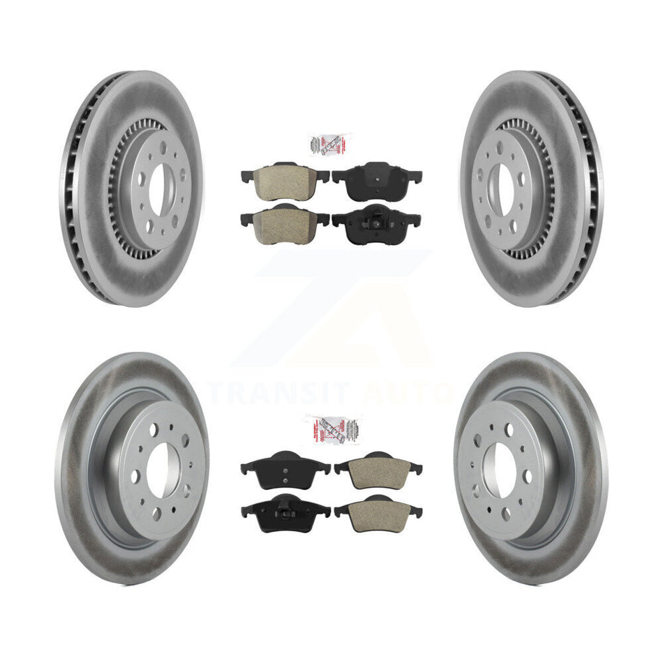 Front Rear Semi-Metallic Pads And Coated Disc Brake Rotors Kit For Volvo S60 XC70 V70 S80 KGA-101490