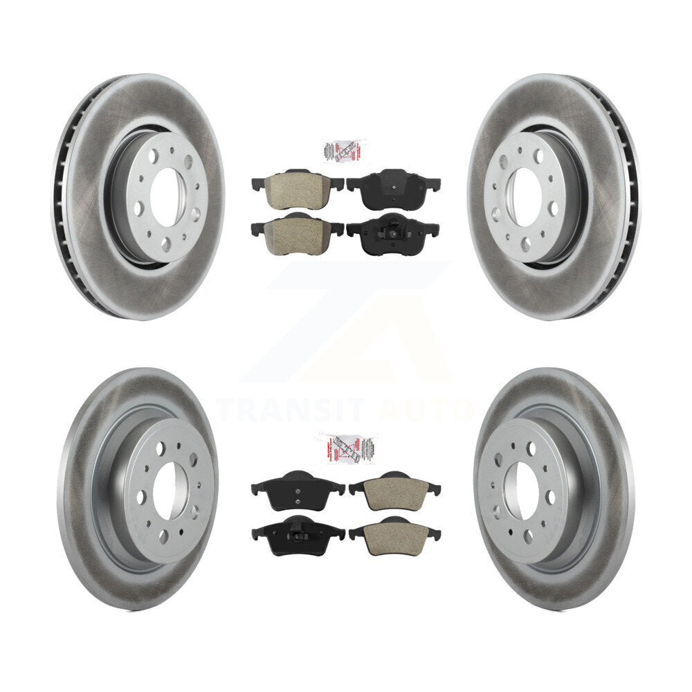 Front Rear Semi-Metallic Pads And Coated Disc Brake Rotors Kit For Volvo S60 XC70 V70 S80 KGA-101491