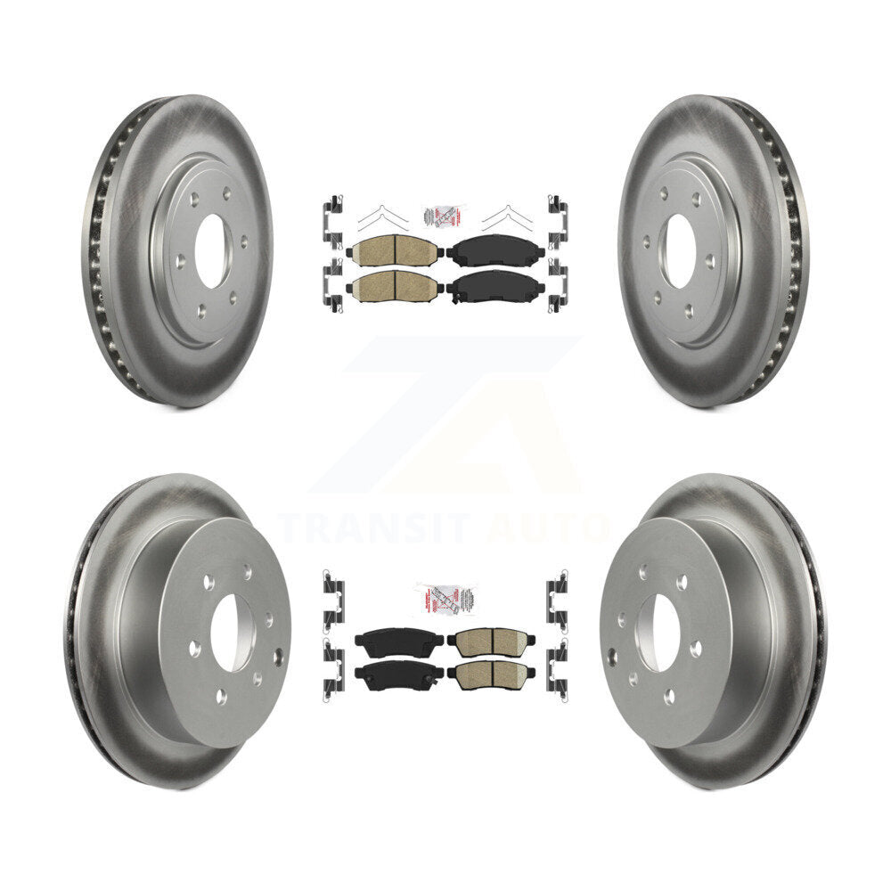 Front Rear Ceramic Pad And Coated Disc Brake Rotor Kit For Nissan Frontier Suzuki Equator KGA-101495