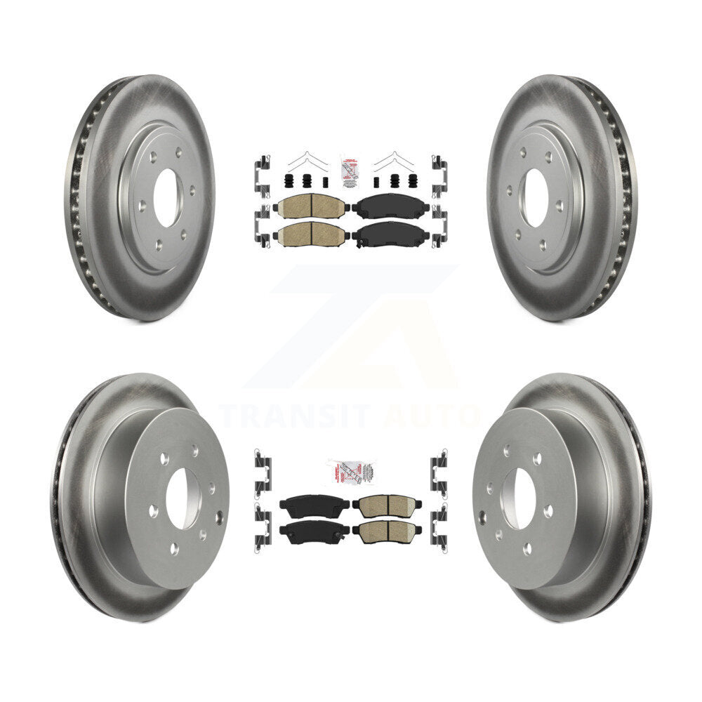 Front Rear Ceramic Pad And Coated Disc Brake Rotor Kit For Nissan Frontier Suzuki Equator KGA-101496