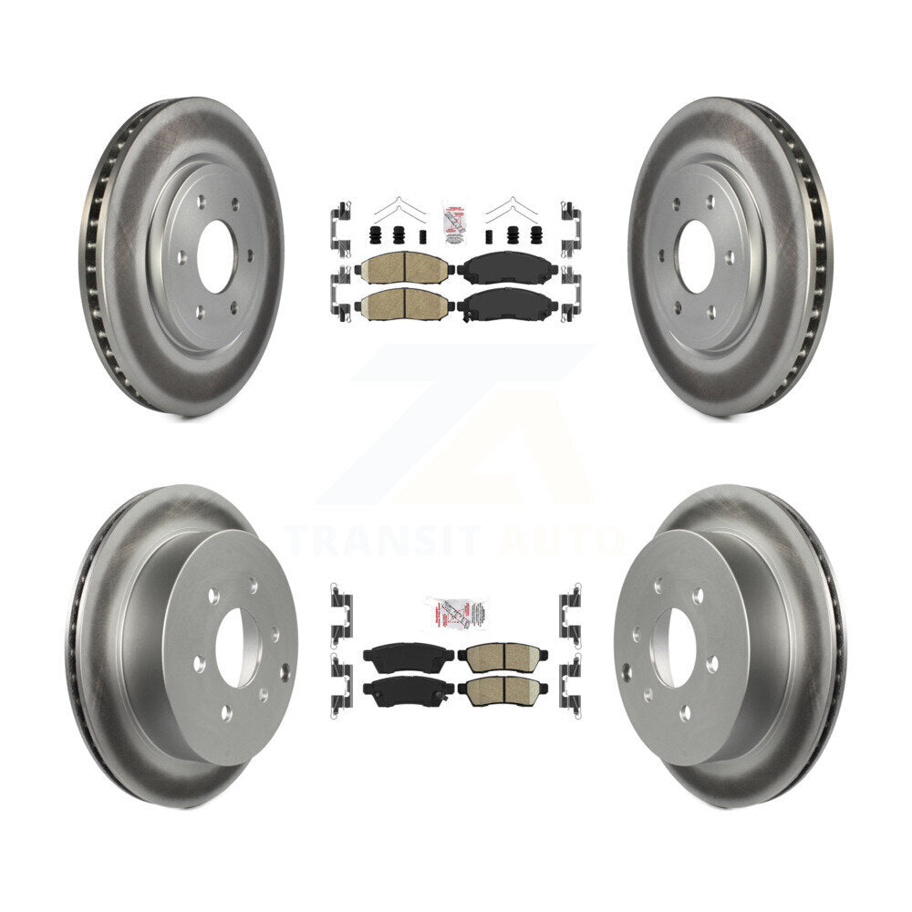 Front Rear Ceramic Pad & Coated Brake Rotor Kit For Nissan Frontier Xterra Suzuki Equator KGA-101498