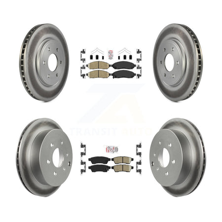 Front Rear Ceramic Pad & Coated Brake Rotor Kit For Nissan Frontier Xterra Suzuki Equator KGA-101498