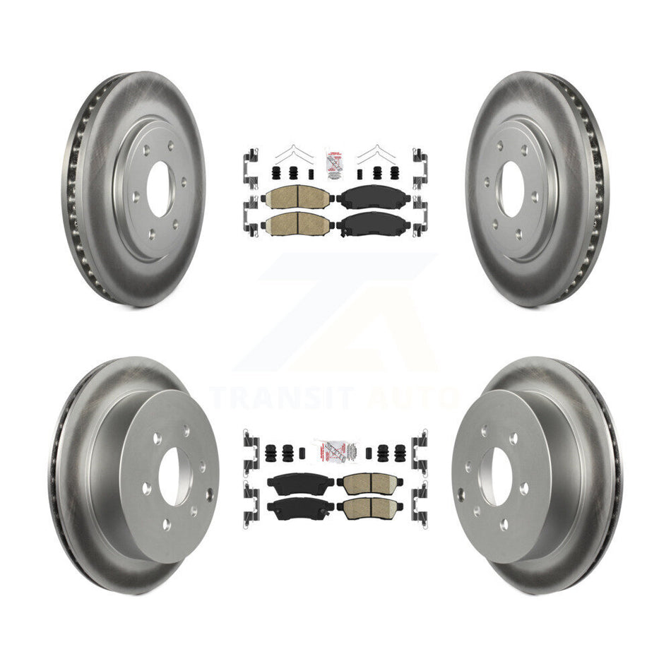 Front Rear Ceramic Pad And Coated Disc Brake Rotor Kit For Nissan Frontier Suzuki Equator KGA-101500