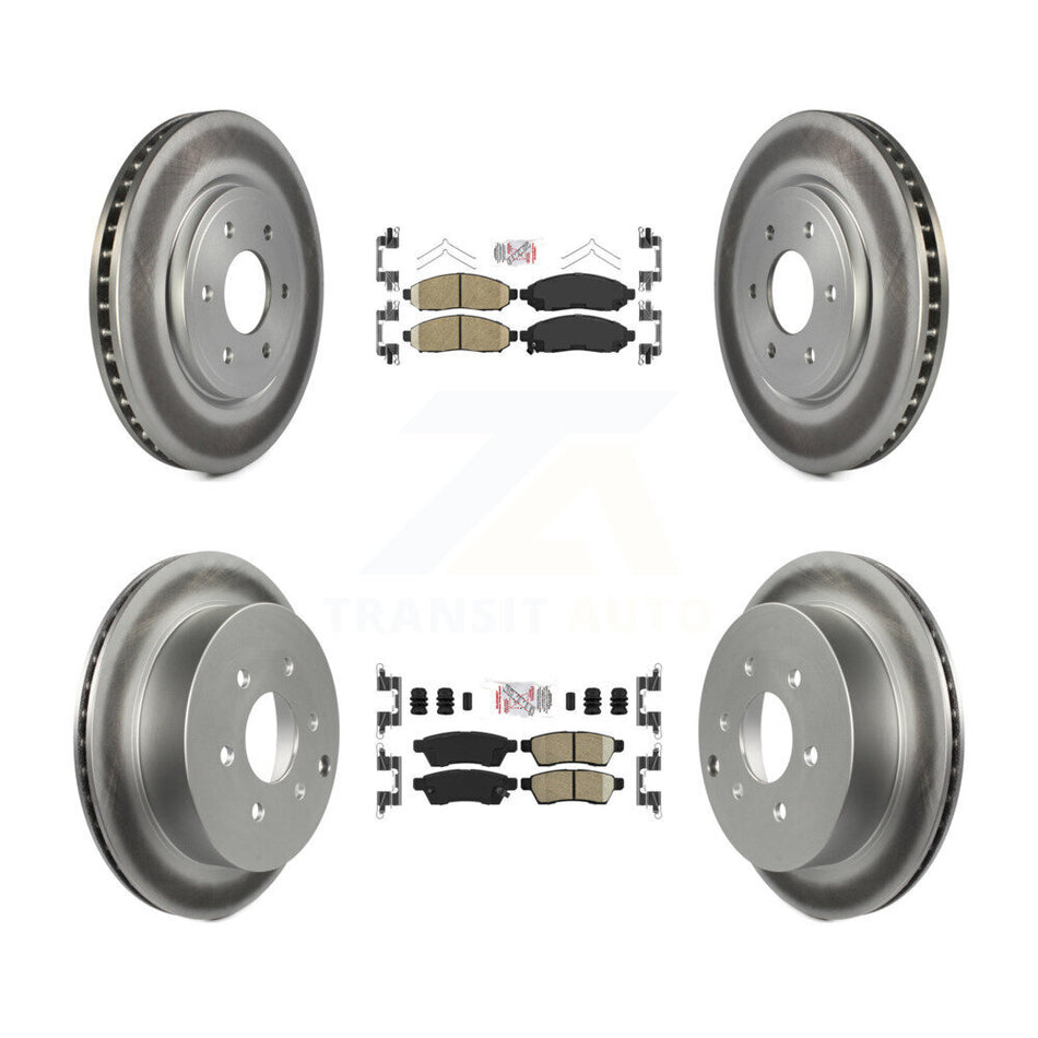 Front Rear Ceramic Pad & Coated Brake Rotor Kit For Nissan Frontier Xterra Suzuki Equator KGA-101501