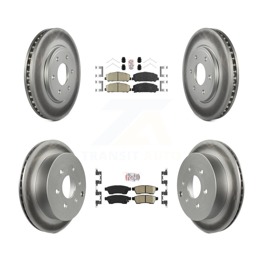 Front Rear Ceramic Pads And Coated Disc Brake Rotors Kit For Suzuki Equator KGA-101503