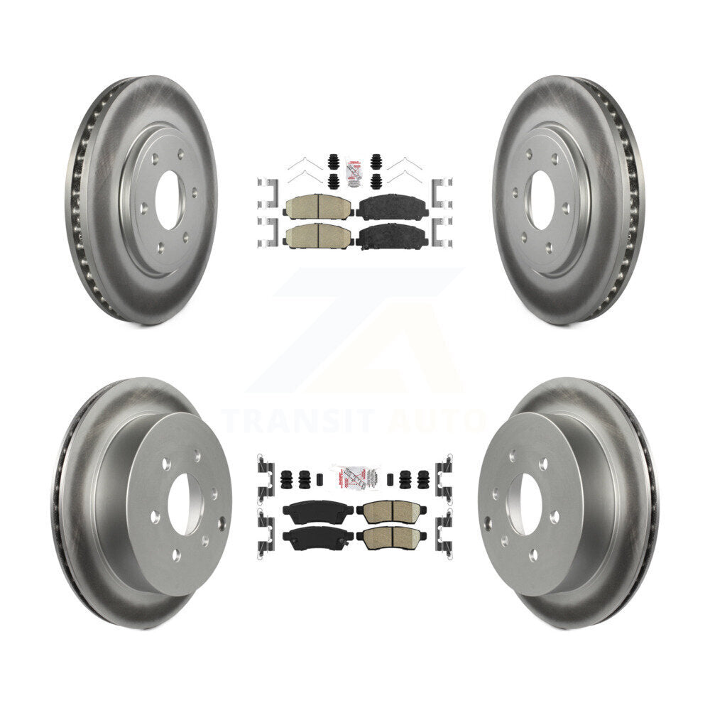Front Rear Ceramic Pads And Coated Disc Brake Rotors Kit For Suzuki Equator KGA-101505
