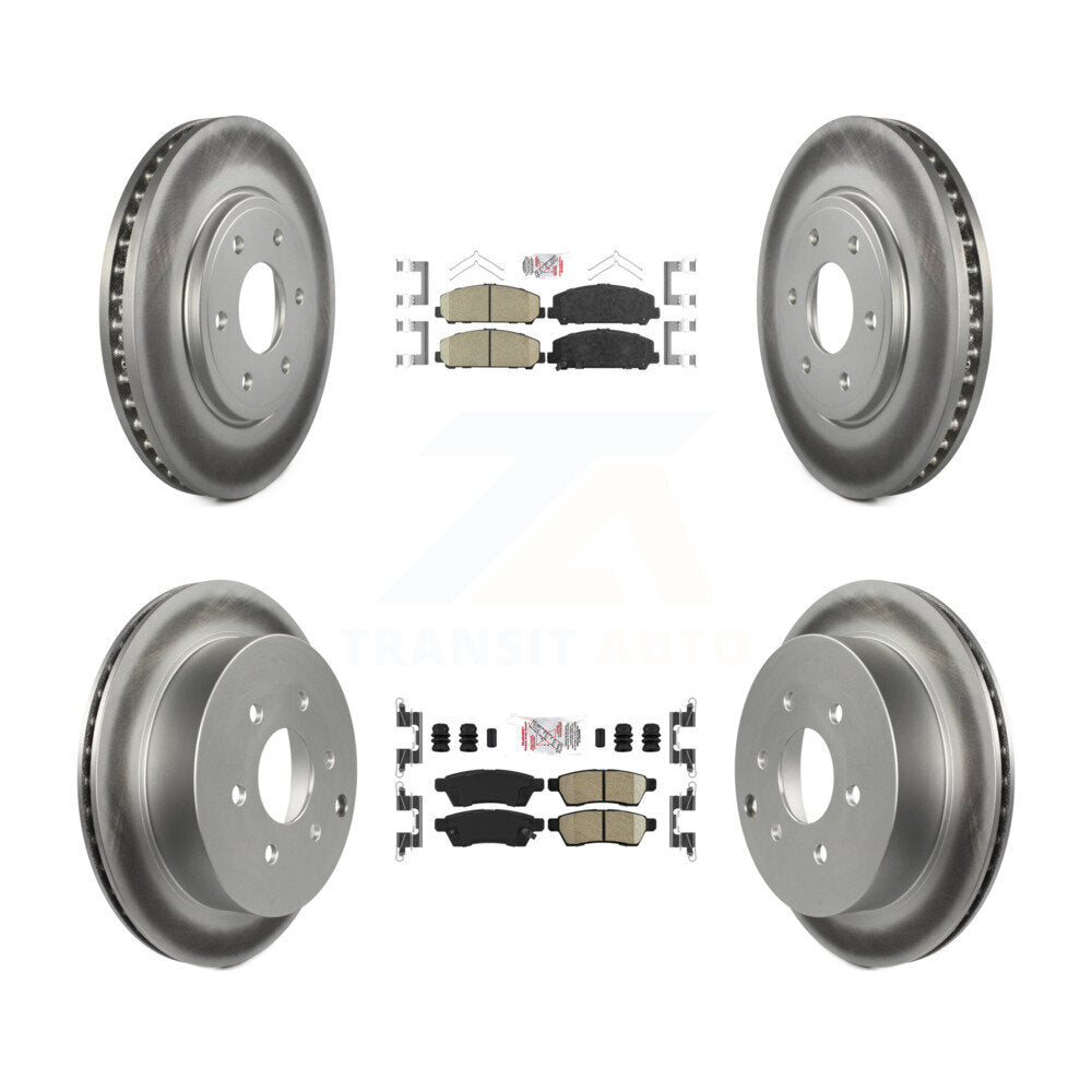 Front Rear Ceramic Pads And Coated Disc Brake Rotors Kit For Suzuki Equator KGA-101506