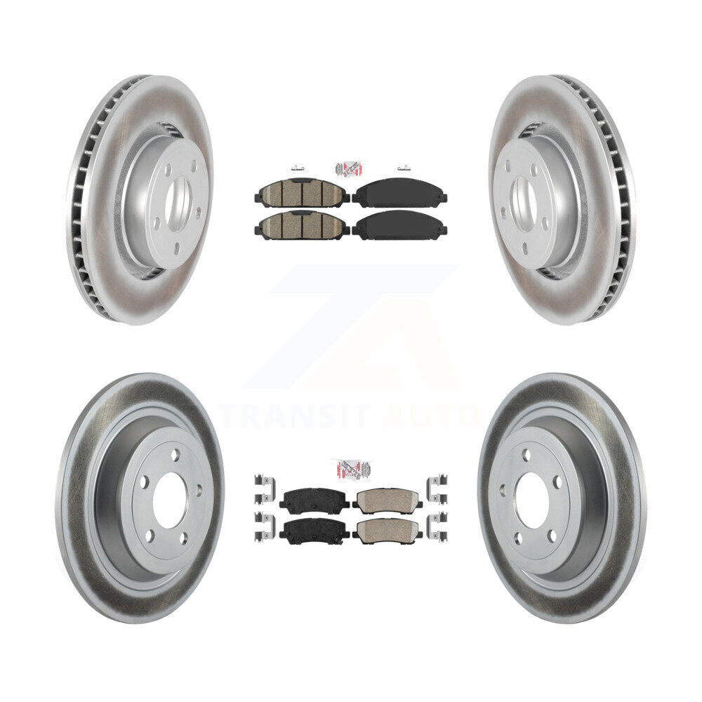Front Rear Ceramic Pads And Coated Disc Brake Rotors Kit For Ford Mustang V6 with 3.7L KGA-101507
