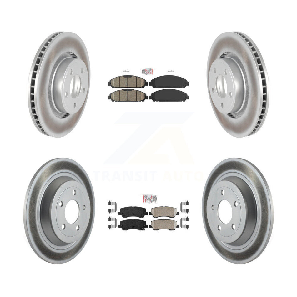 Front Rear Ceramic Pads And Coated Disc Brake Rotors Kit For Ford Mustang V6 with 3.7L KGA-101507