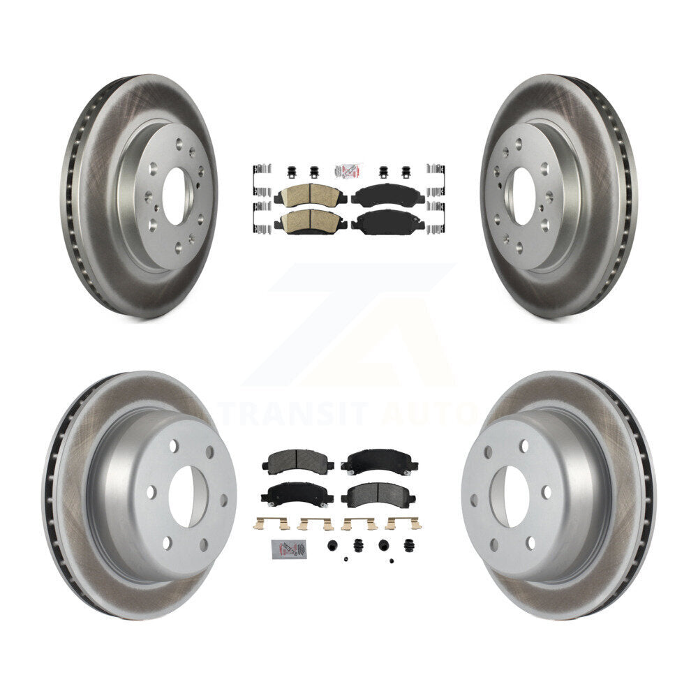 Front Ceramic Rear Semi-Metallic Pad Coat Brake Rotors Kit For Chevrolet Express 1500 GMC KGA-101508