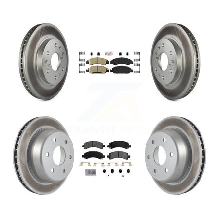 Front Ceramic Rear Semi-Metallic Pad Coat Brake Rotors Kit For Chevrolet Express 1500 GMC KGA-101508