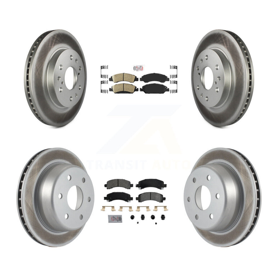Front Ceramic Rear Semi-Metallic Pad Coat Brake Rotors Kit For Chevrolet Express 1500 GMC KGA-101510