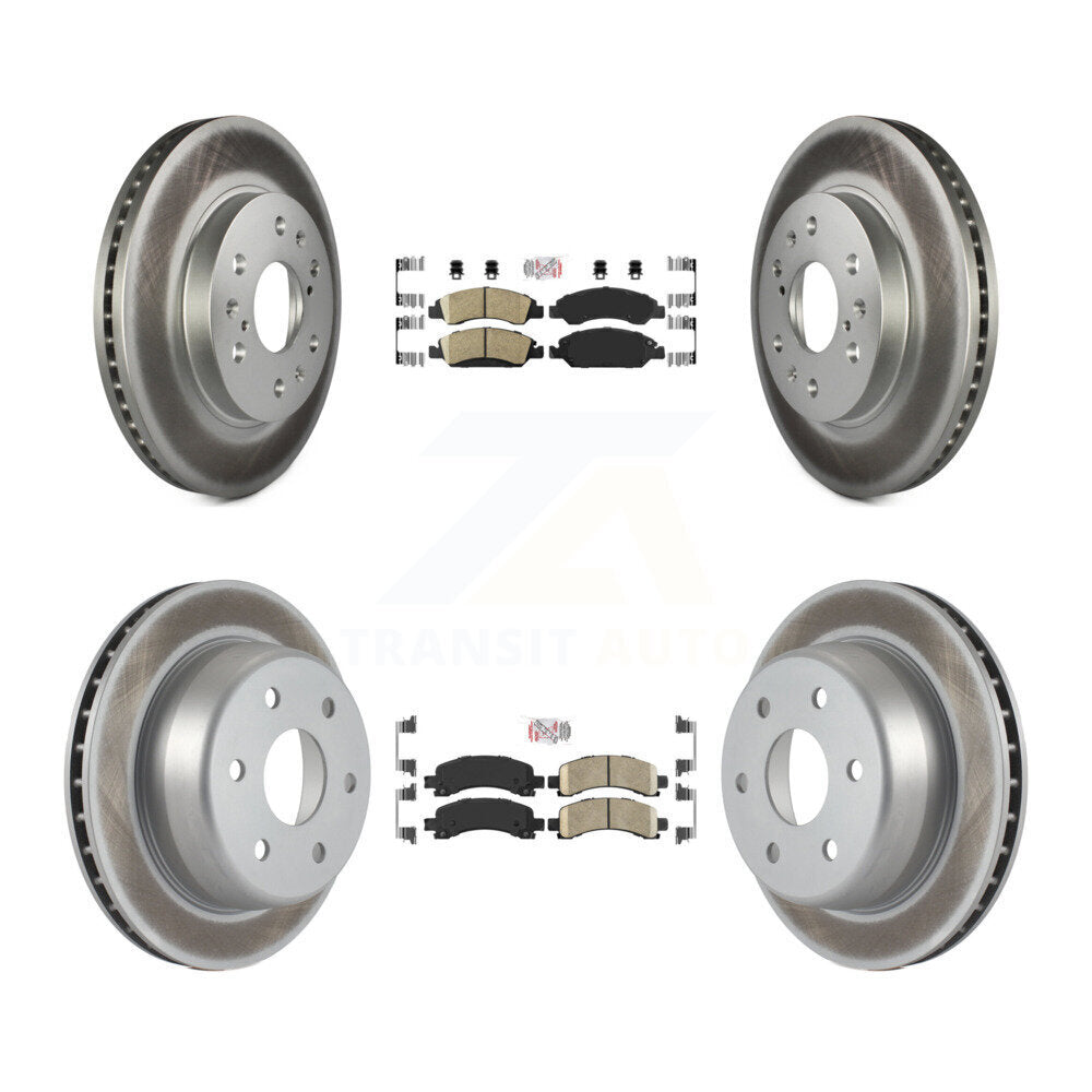 Front Rear Ceramic Pad Coated Disc Brake Rotors Kit For Chevrolet Express 1500 GMC Savana KGA-101511