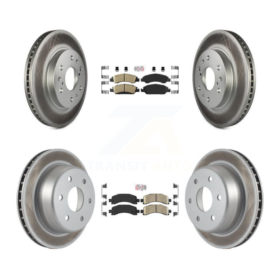 Front Rear Ceramic Pad Coated Disc Brake Rotors Kit For Chevrolet Express 1500 GMC Savana KGA-101511