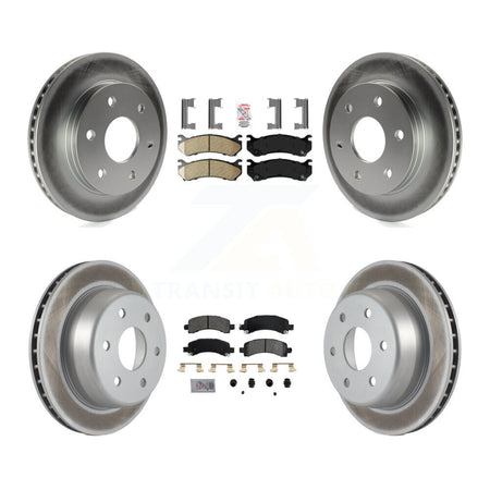 Front Ceramic Rear Semi-Metallic Pad Coat Brake Rotor Kit For Chevrolet Avalanche 1500 XL KGA-101514