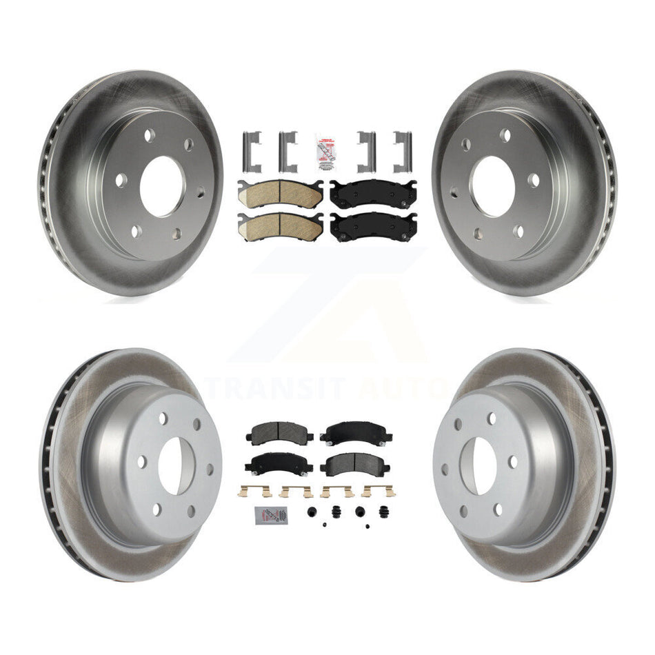 Front Ceramic Rear Semi-Metallic Pad Coat Brake Rotor Kit For Chevrolet Avalanche 1500 XL KGA-101514