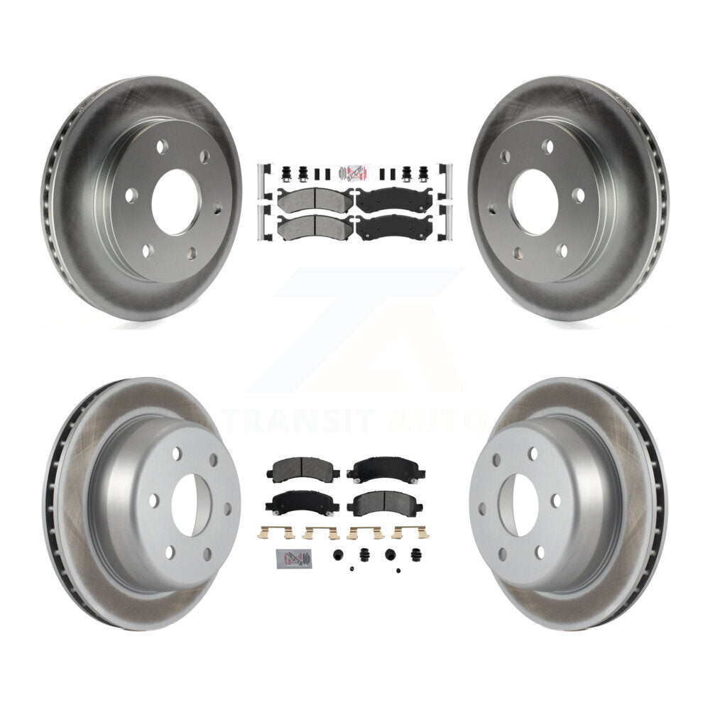 Front Rear Semi-Metallic Pad Coat Brake Rotors Kit For Chevrolet Avalanche 1500 GMC Yukon KGA-101515