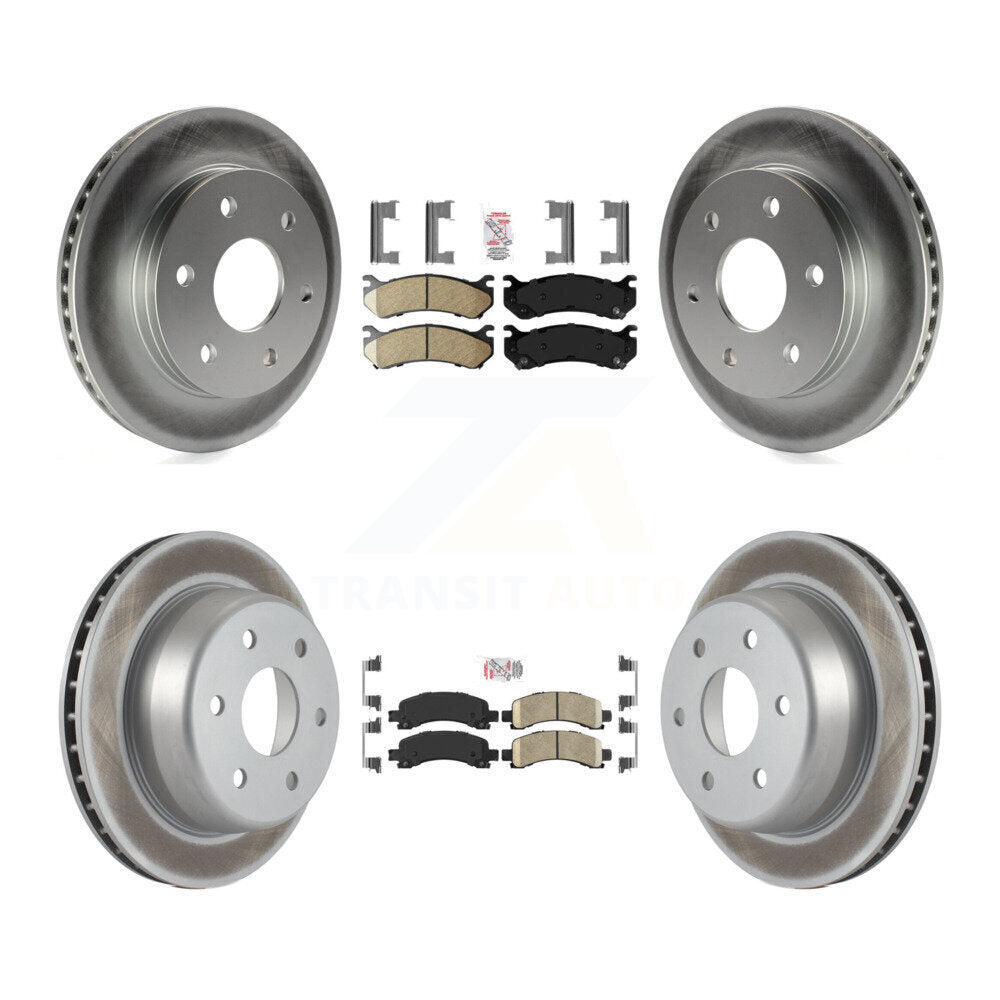 Front Rear Ceramic Pad Coat Brake Rotors Kit For Chevrolet Avalanche 1500 GMC Yukon Tahoe KGA-101518