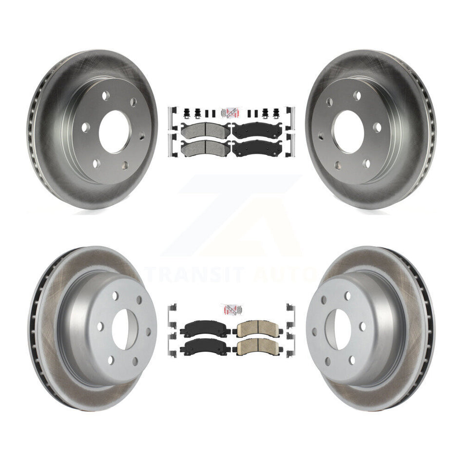 Front Semi-Metallic Rear Ceramic Pad Coat Brake Rotor Kit For Chevrolet Avalanche 1500 XL KGA-101519