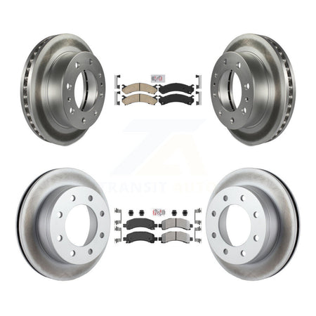 Front Ceramic Rear Semi-Metallic Pad Coat Brake Rotors Kit For Chevrolet Express 2500 GMC KGA-101527