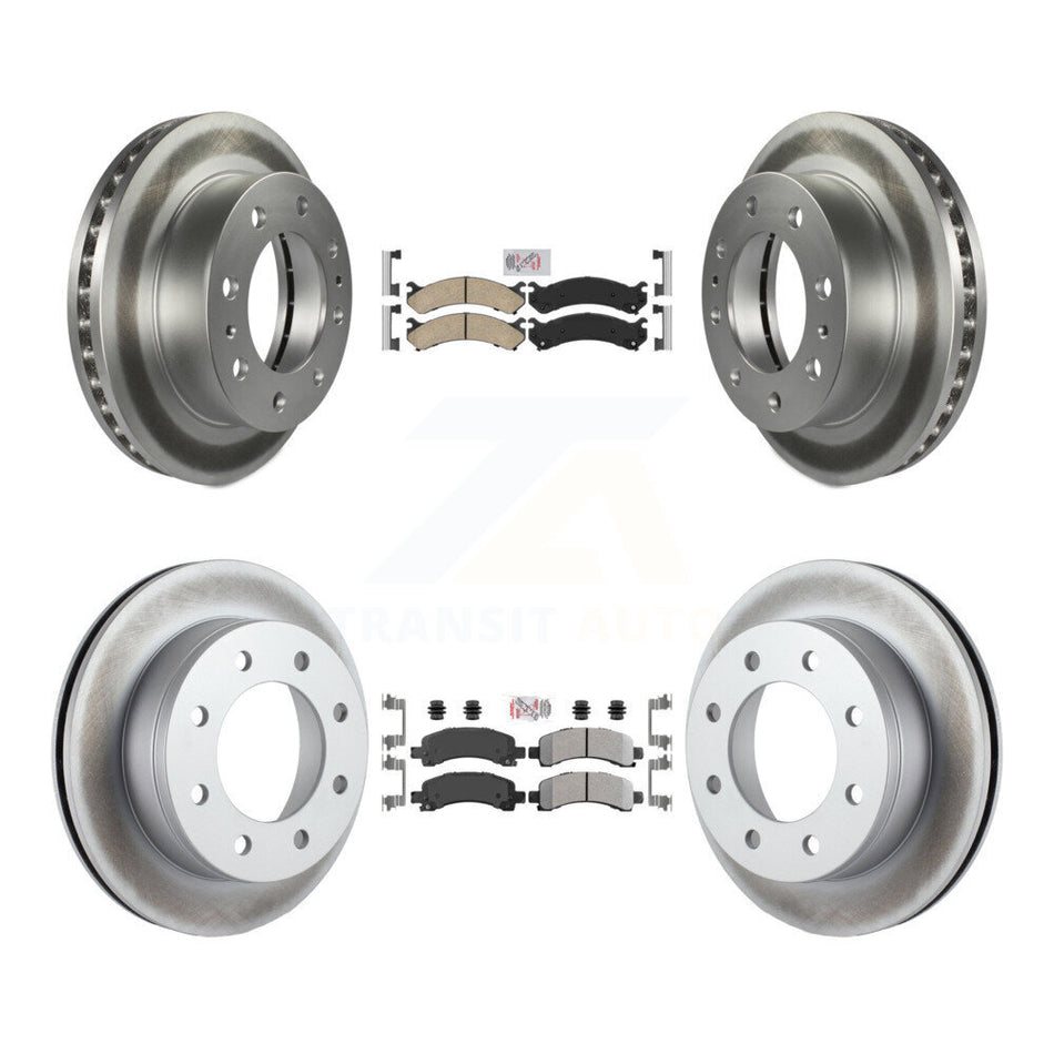 Front Ceramic Rear Semi-Metallic Pad Coat Brake Rotors Kit For Chevrolet Express 2500 GMC KGA-101527