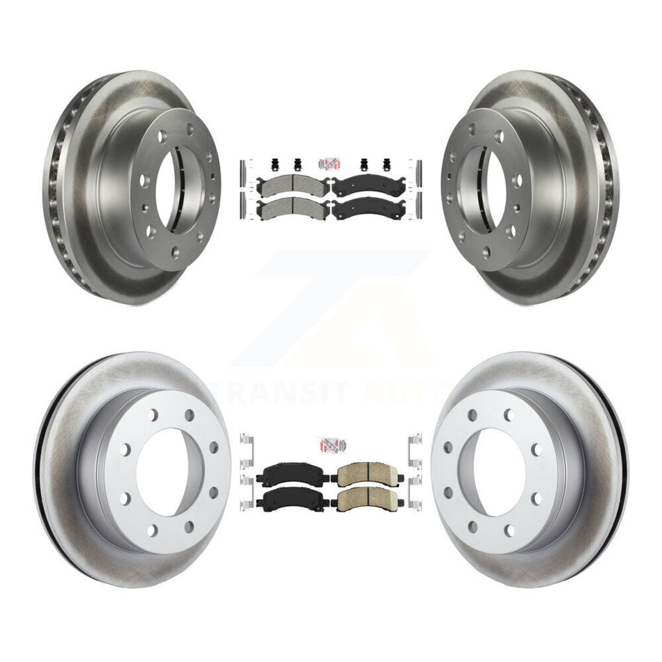 Front Semi-Metallic Rear Ceramic Pad Coat Brake Rotors Kit For Chevrolet Express 2500 GMC KGA-101532
