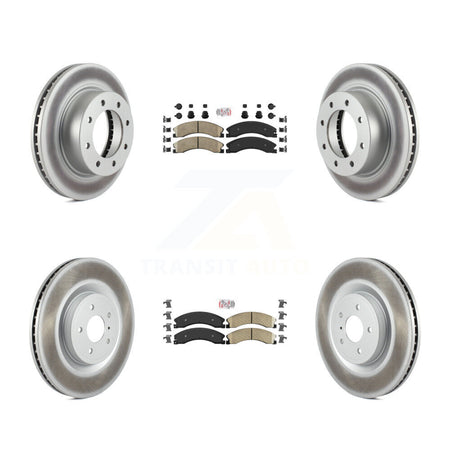Front Rear Ceramic Pad & Coated Brake Rotor Kit For 2012-2021 Nissan NV2500 NV3500 NV1500 KGA-101536