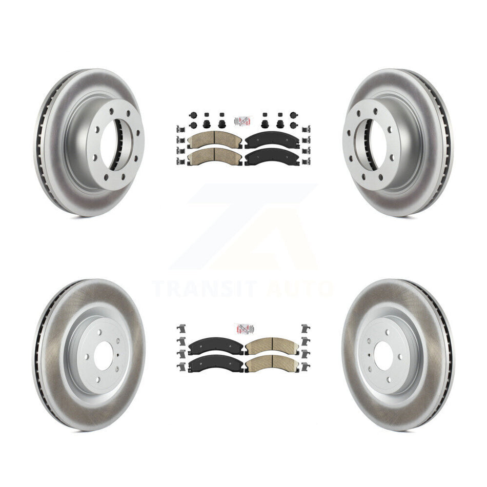 Front Rear Ceramic Pad & Coated Brake Rotor Kit For 2012-2021 Nissan NV2500 NV3500 NV1500 KGA-101536