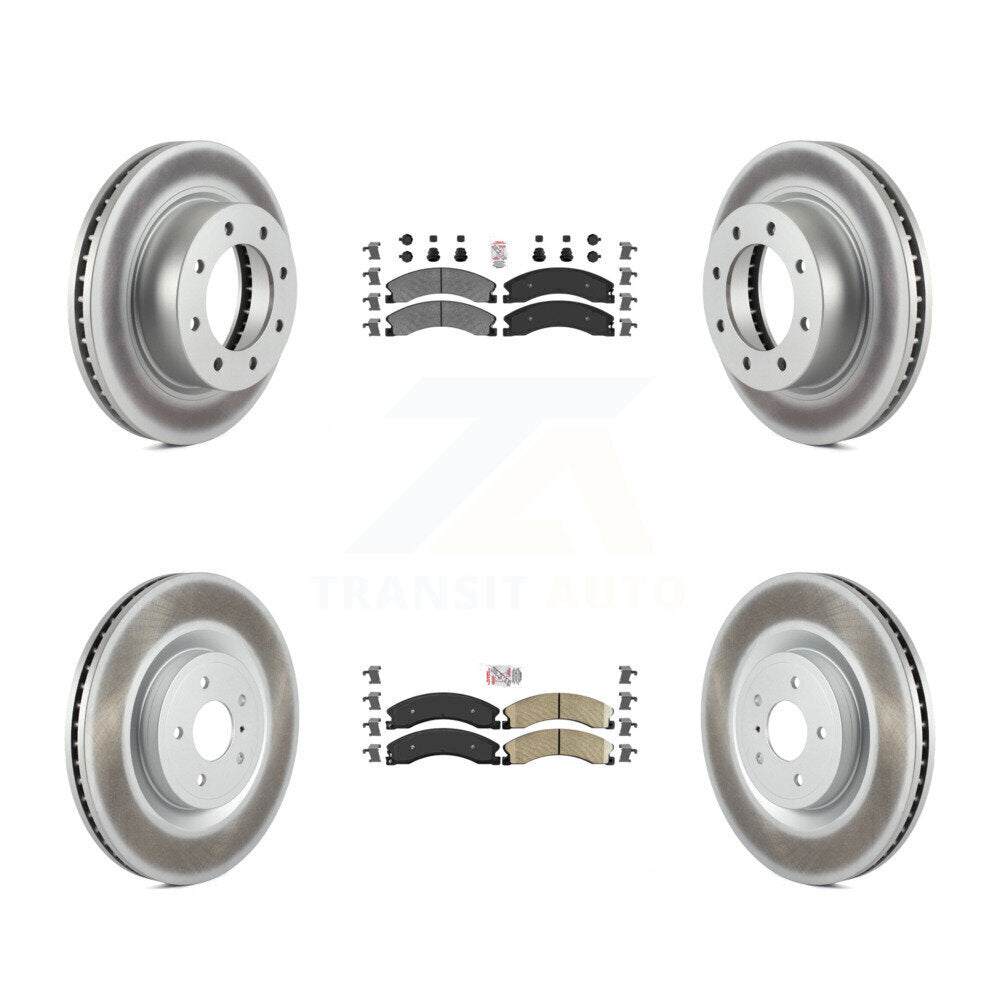 Front Semi-Metallic Rear Ceramic Pad Coat Brake Rotor Kit For Nissan NV2500 NV3500 NV1500 KGA-101537