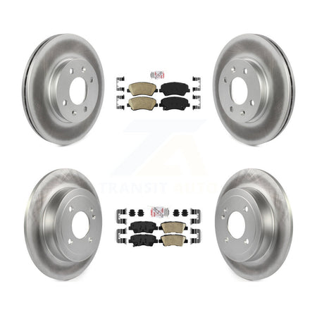 Front Rear Ceramic Pads And Coated Disc Brake Rotors Kit For Hyundai Accent Kia Rio KGA-101543