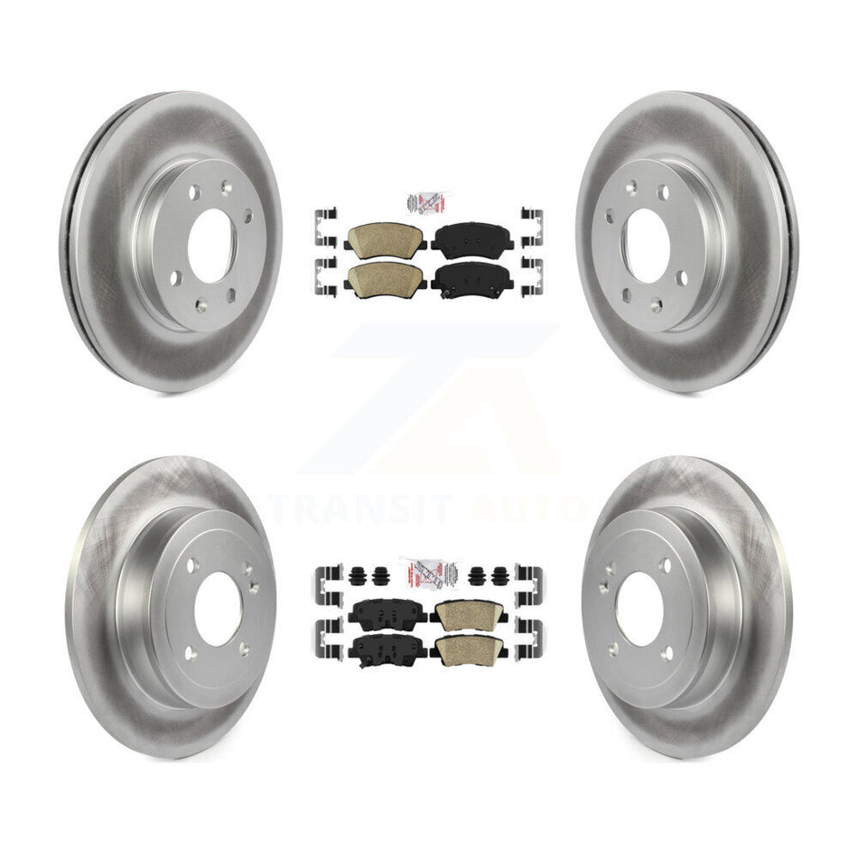 Front Rear Ceramic Pads And Coated Disc Brake Rotors Kit For Hyundai Accent Kia Rio KGA-101543