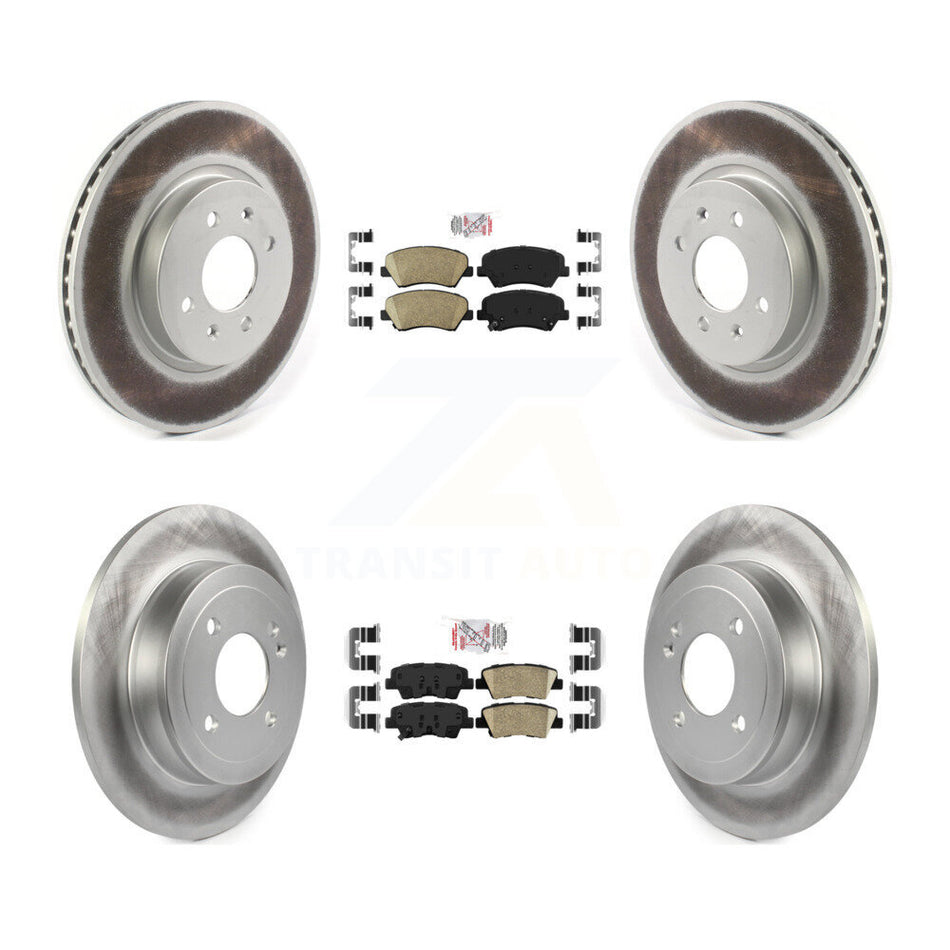Front Rear Ceramic Pads And Coated Disc Brake Rotors Kit For Kia Rio KGA-101548
