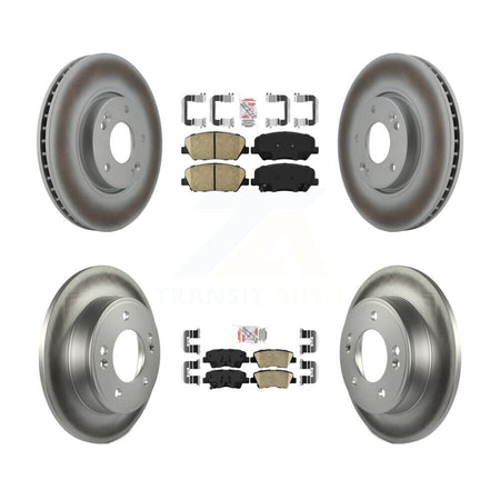 Front Rear Ceramic Pad Coated Brake Rotor Kit For 2013-2015 Hyundai Veloster Turbocharged KGA-101549