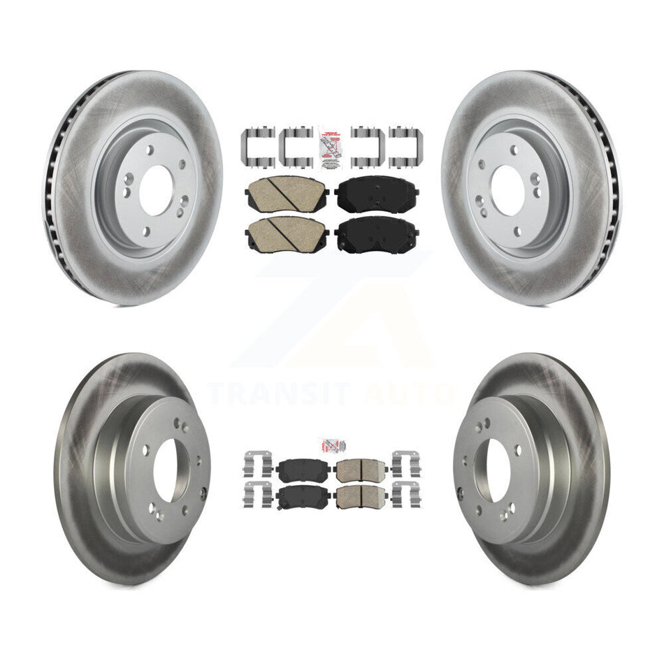 Front Rear Ceramic Pads And Coated Disc Brake Rotors Kit For Hyundai Tucson Kia Cadenza KGA-101552
