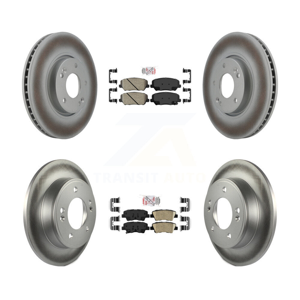 Front Rear Ceramic Pads And Coated Disc Brake Rotors Kit For Kia Forte Forte5 Koup KGA-101555