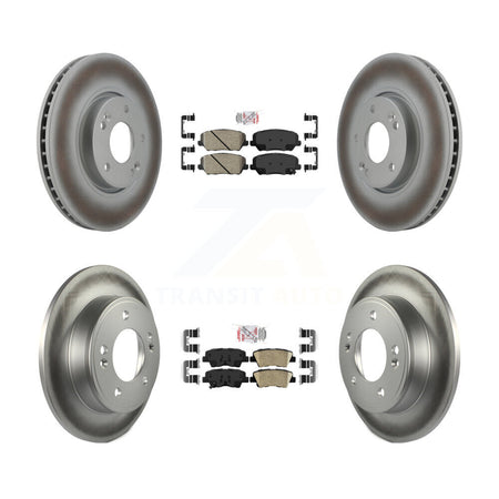 Front Rear Ceramic Pads And Coated Disc Brake Rotors Kit For Kia Forte Forte5 Koup KGA-101555