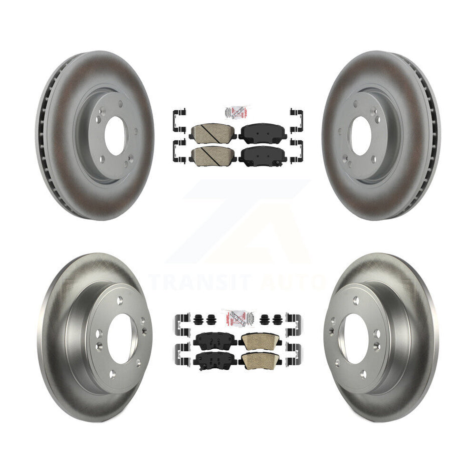 Front Rear Ceramic Pads And Coated Disc Brake Rotors Kit For Kia Forte Forte5 Koup KGA-101556