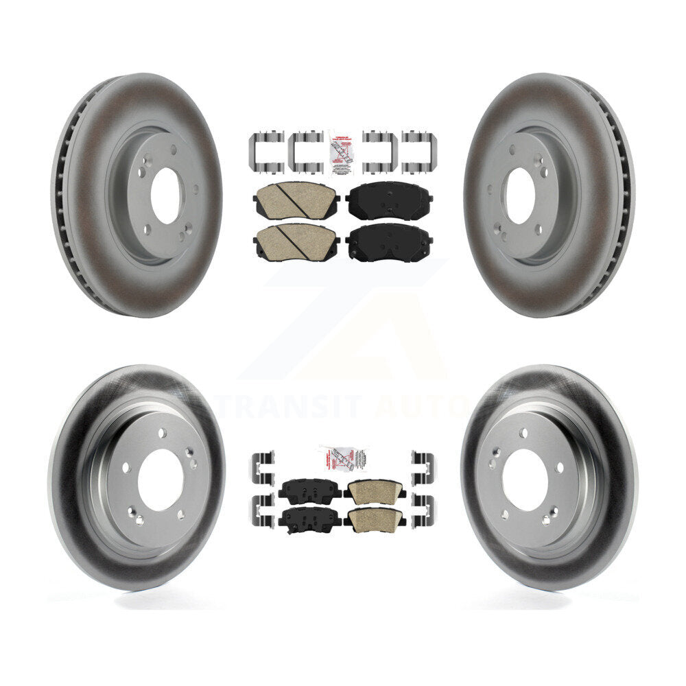 Front Rear Ceramic Pads And Coated Disc Brake Rotors Kit For Kia Soul EV KGA-101563
