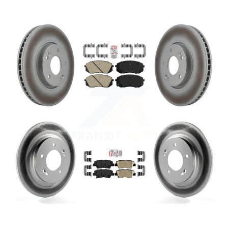 Front Rear Ceramic Pads And Coated Disc Brake Rotors Kit For Kia Soul EV KGA-101563