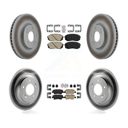 Front Rear Ceramic Pads And Coated Disc Brake Rotors Kit For Kia Soul EV KGA-101564