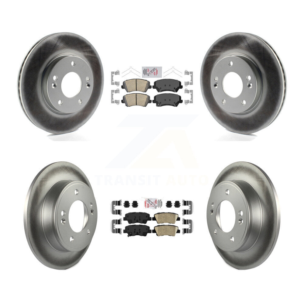 Front Rear Ceramic Pad Coated Disc Brake Rotors Kit For Hyundai Elantra GT Kia Forte Koup KGA-101572