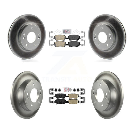 Front Rear Ceramic Pad Coated Disc Brake Rotors Kit For Hyundai Elantra GT Kia Forte Koup KGA-101572