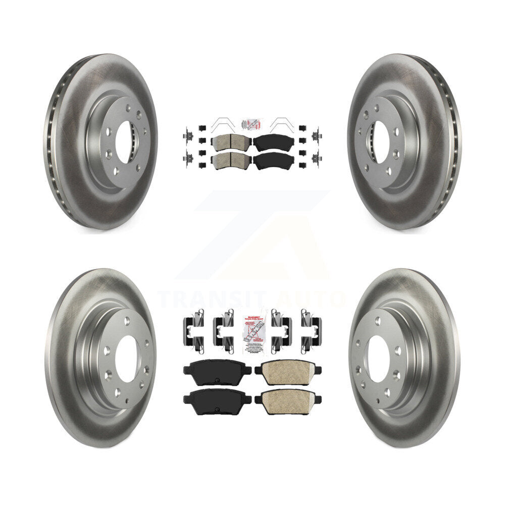 Front Semi-Metallic Rear Ceramic Pad Coat Brake Rotor Kit For Ford Fusion Mazda 6 Lincoln KGA-101573
