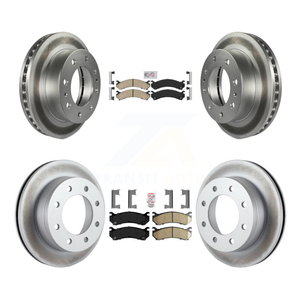 Front Rear Ceramic Pad Coat Brake Rotor Kit For Chevrolet GMC Sierra 2500 HD Silverado H2 KGA-101582